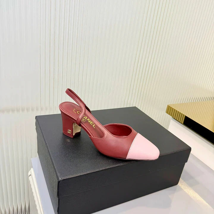 CC 26 Slingback High Heel 9cm Red Pink Lambskin 714017
