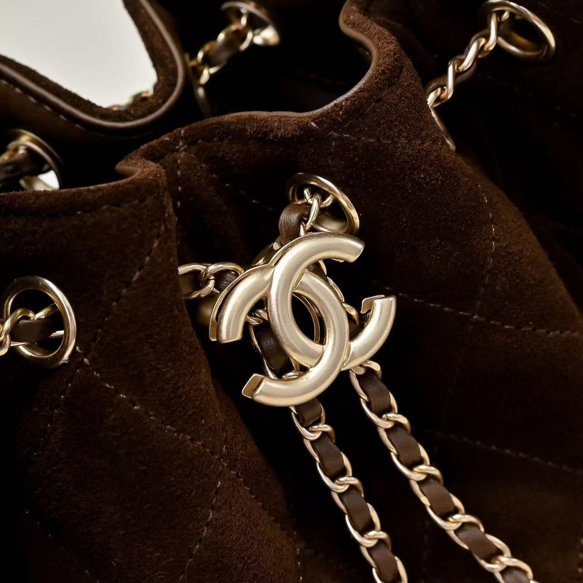 CC 26c Hobo Bag 22cm Dark Brown Suede