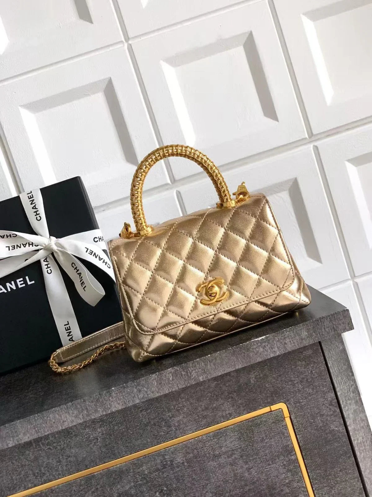 Chanel 2026 Quilted Coco Handle Flap Bag 14cm Calfskin