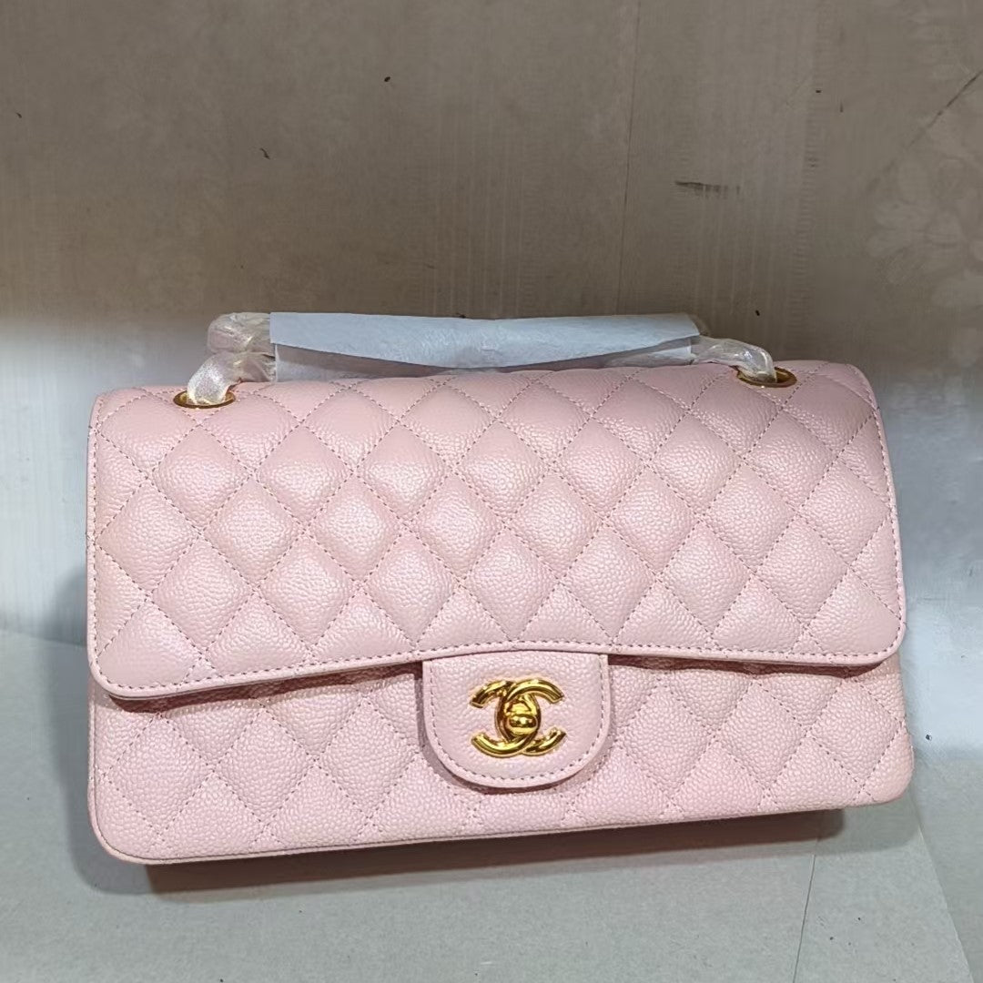 flap bag medium 25 pink caviar ghw
