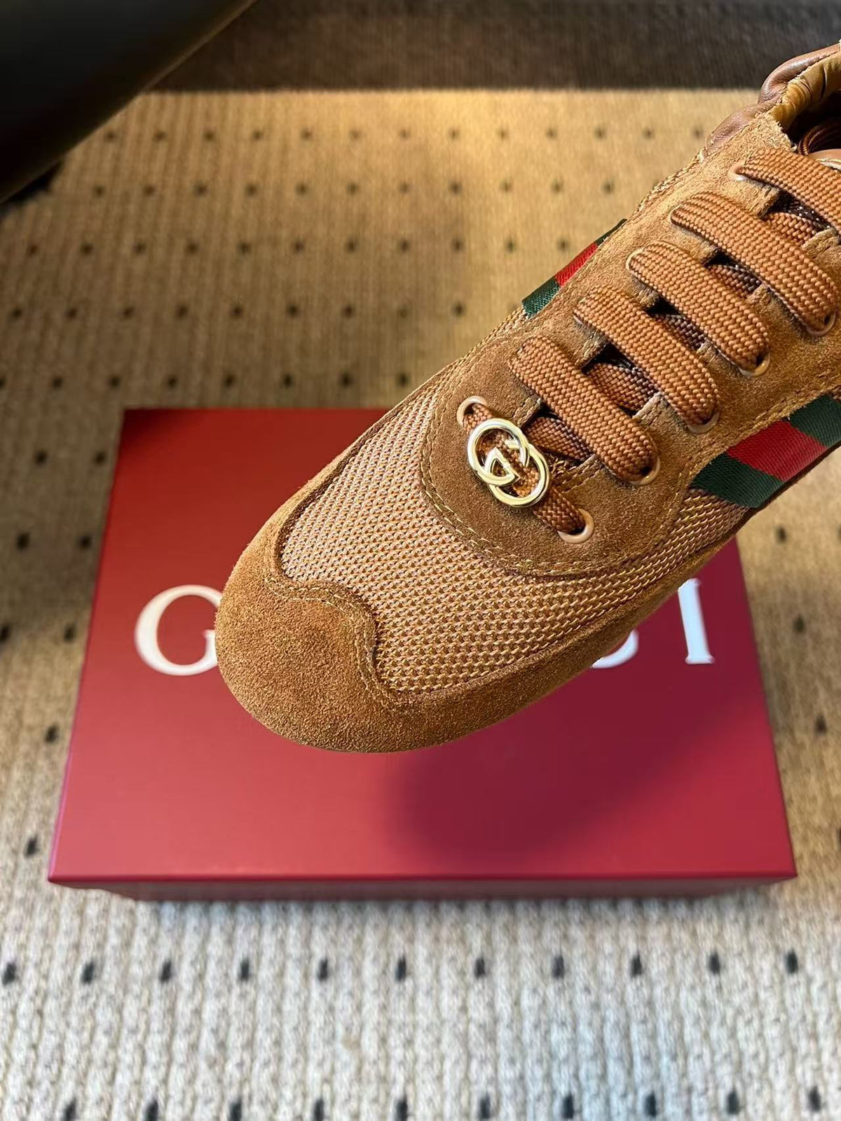 GG Shift Sneaker Brown Suede Mesh