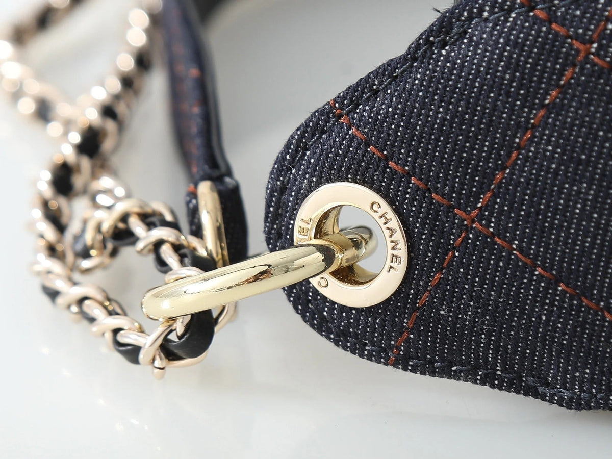 Chanel 2026 Chain Clutch 22cm Demin And Calfskin