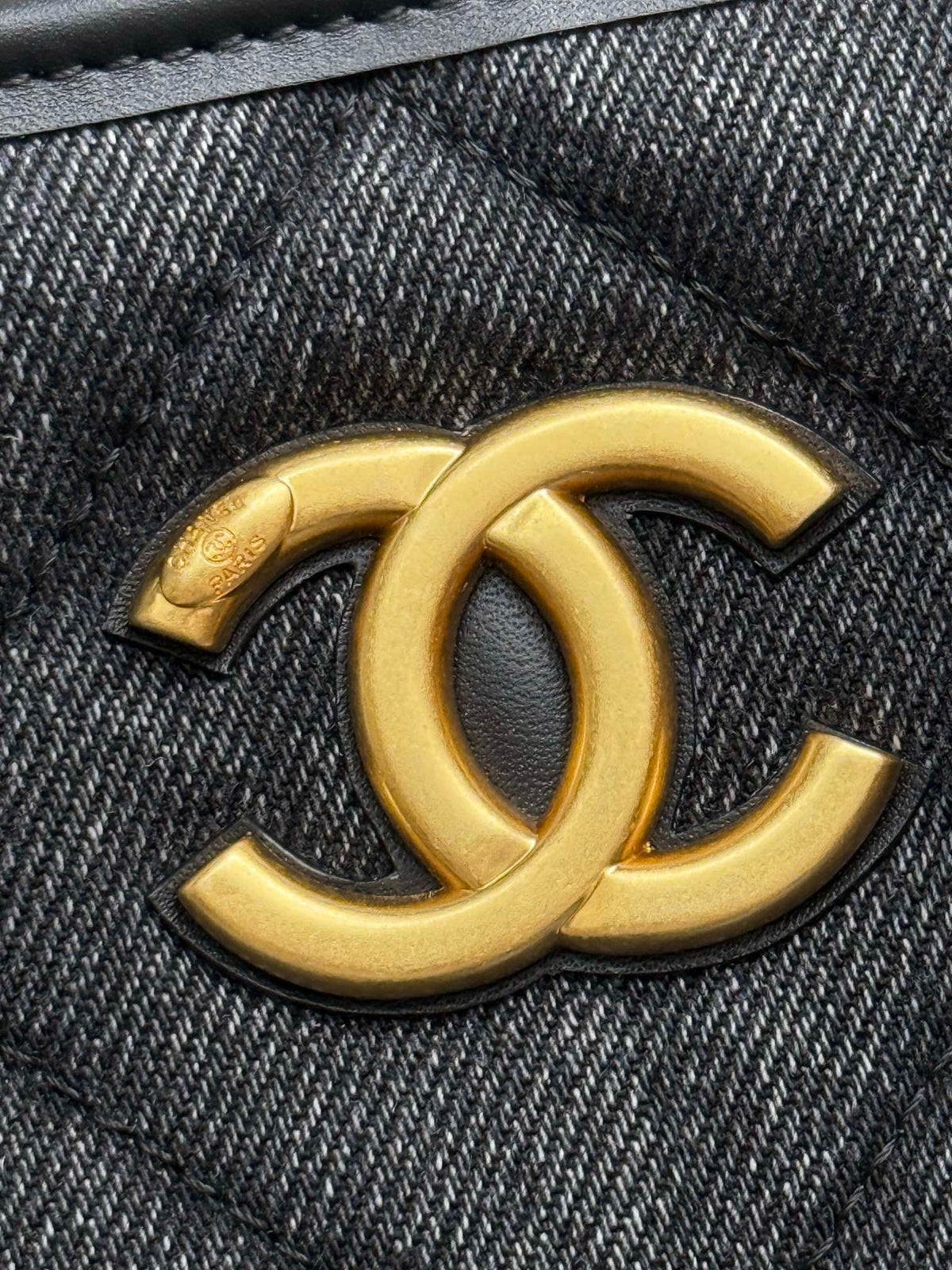 Chanel 2026 Tote Bag 44cm Black Quilted Denim Leather