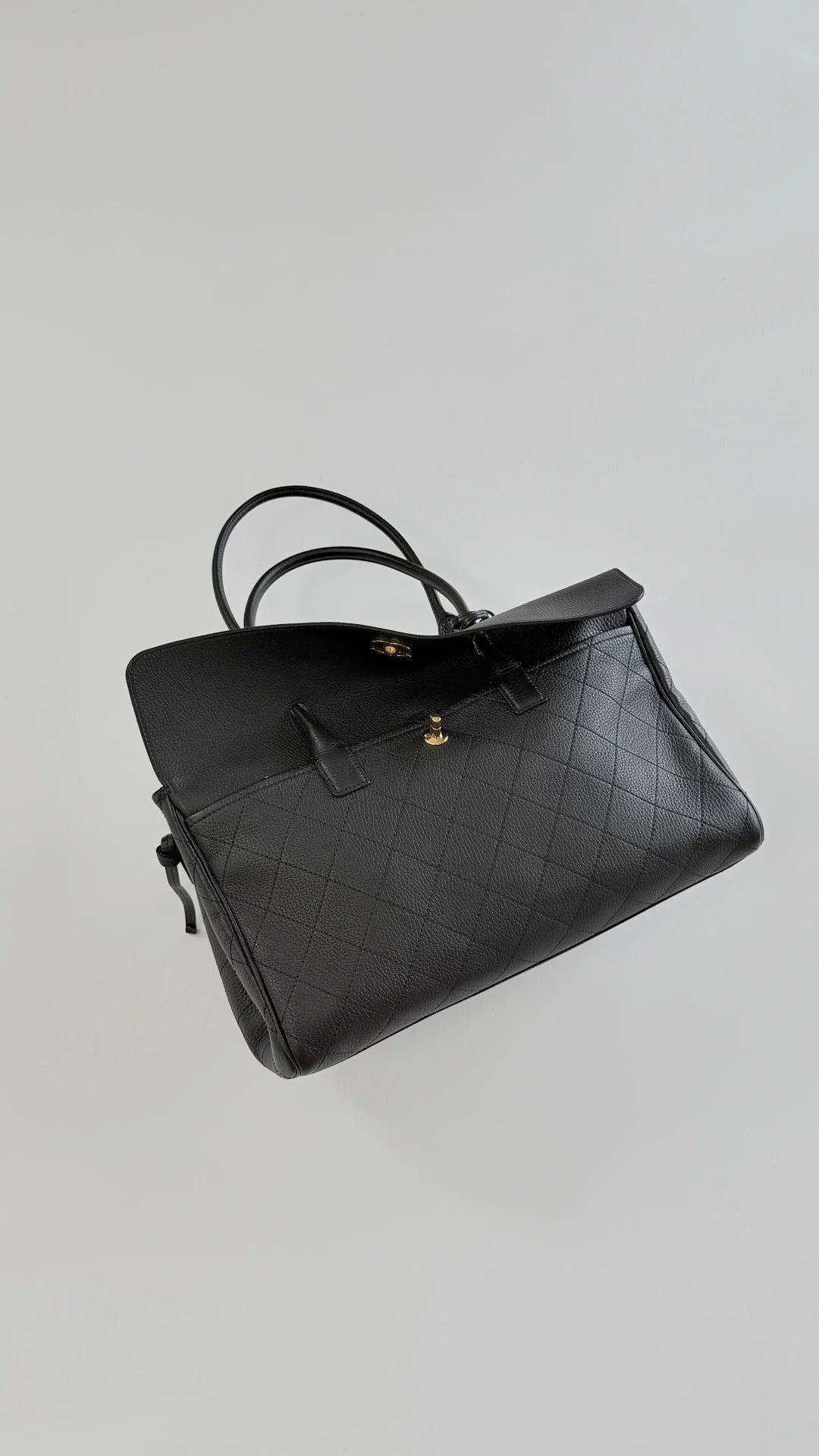 Chanel 2026 Shopping Bag 38cm Black Calfskin