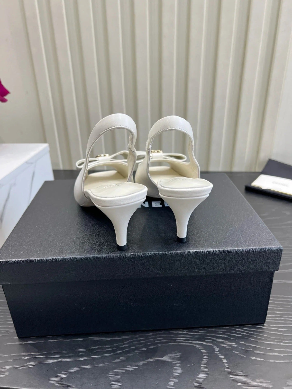 Chanel 2026 Bow-Tie Slingback 60mm Suede Sheepskin 977148