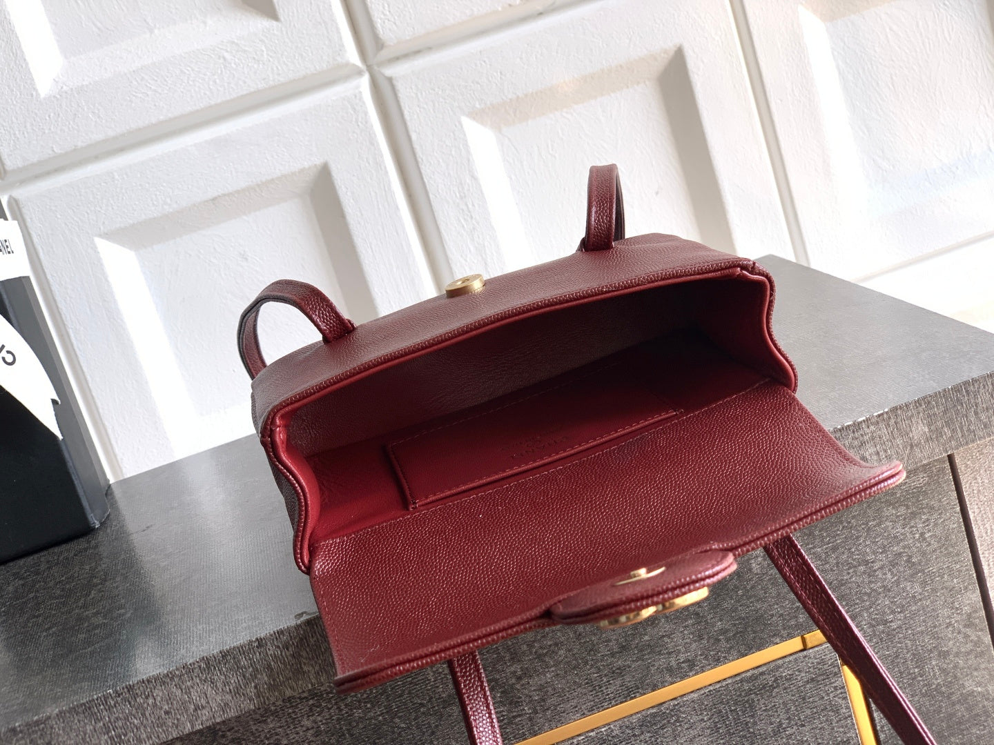CC 26s Preppy Coco Bag 17cm Burgundy Caviar Leather GHW