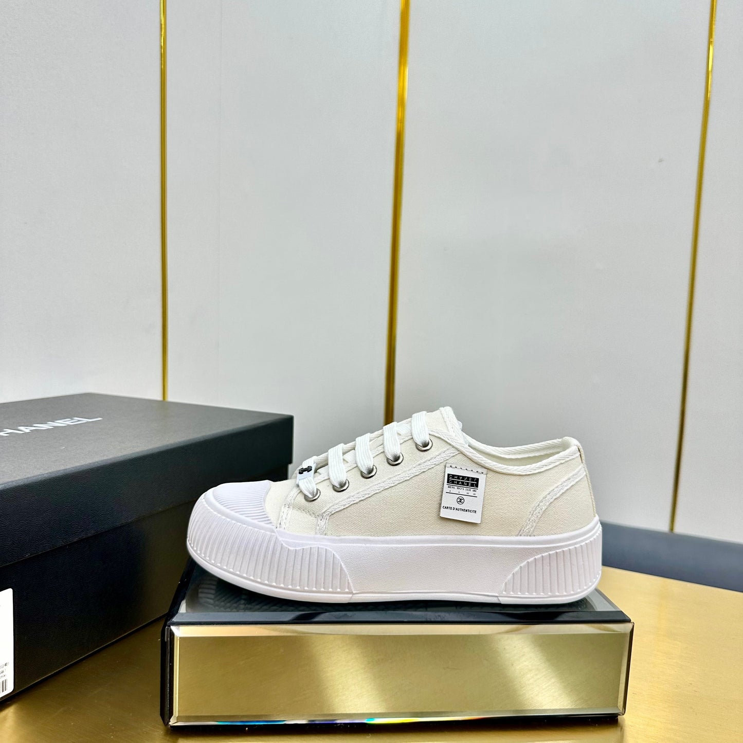 CC 26s Platform Sneakers White Canvas 832623