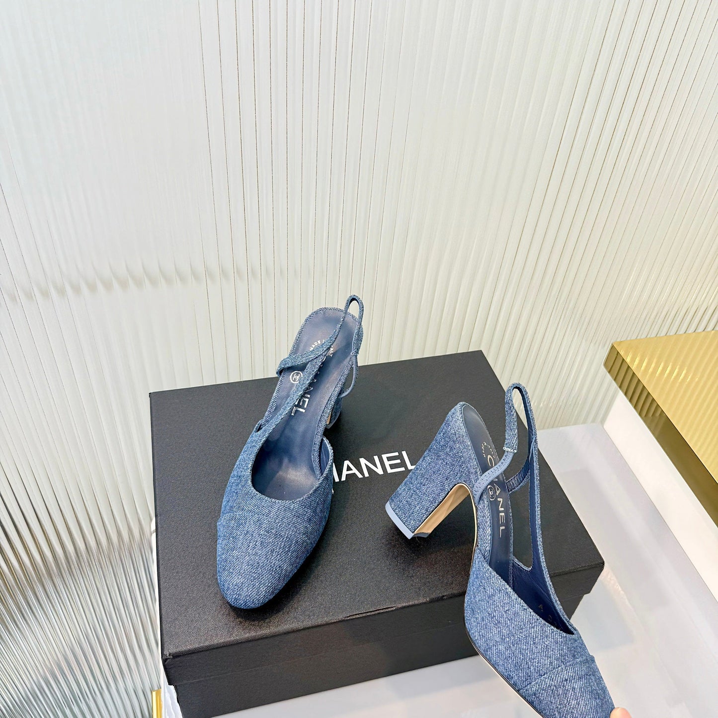 CC 26 Slingback High Heel 9cm Blue Denim 714014