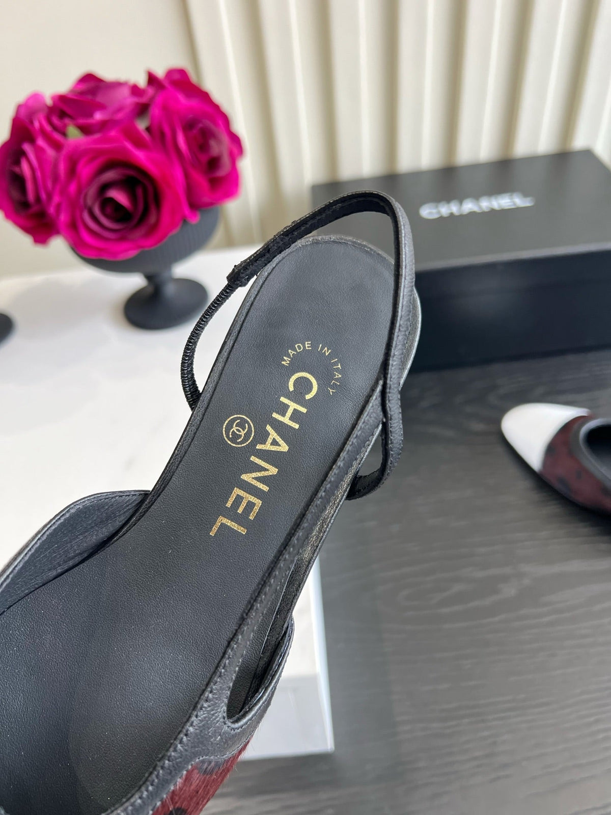 CC 26s Slingback Burugndy Horsehair 850779