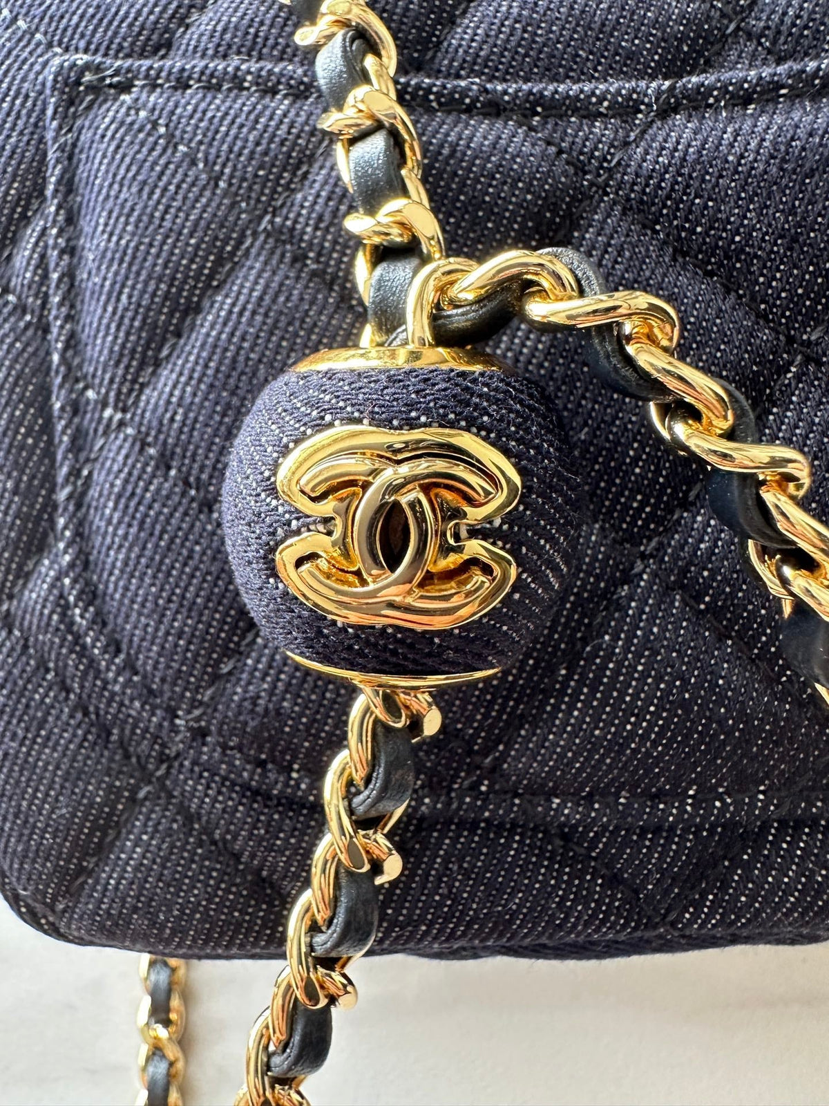CC 26s AS1786 Mini Classic Handbag 18cm Dark Blue Denim