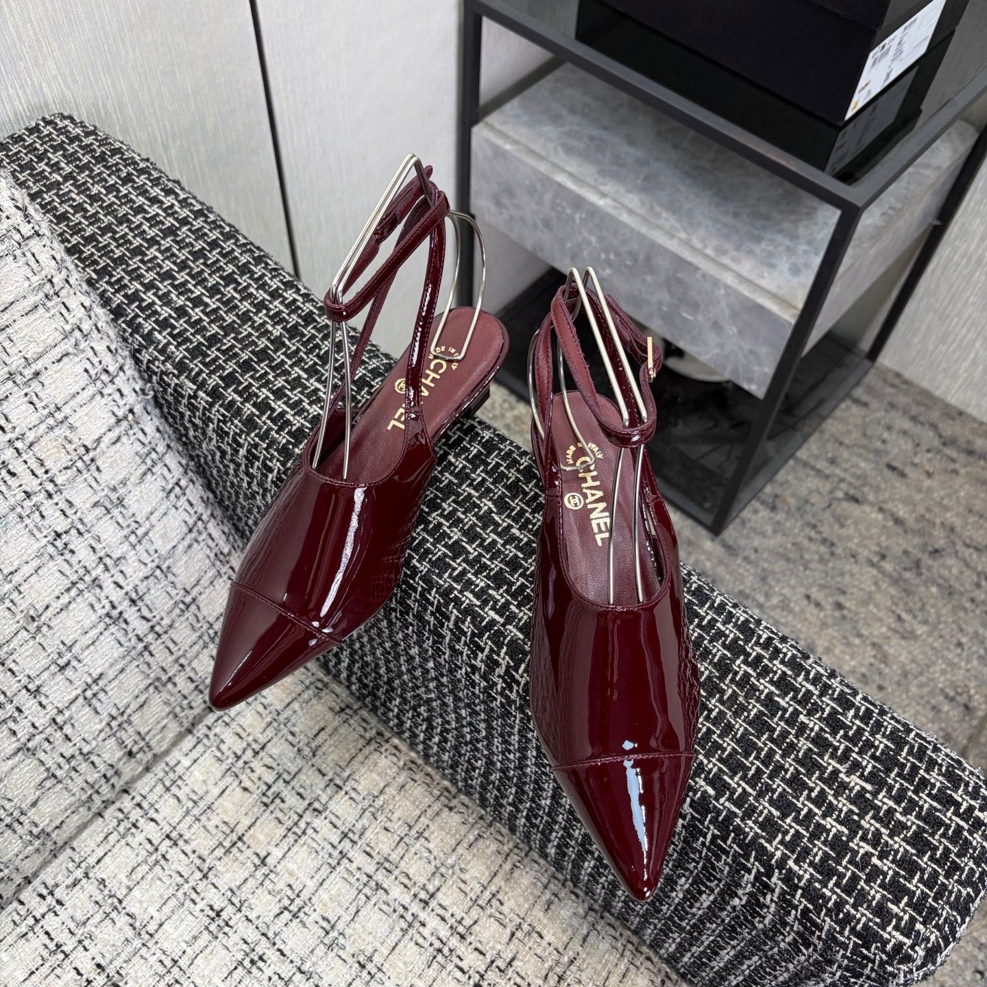 CC 2026 Slingback 4cm Burgundy Patent Leather 688714