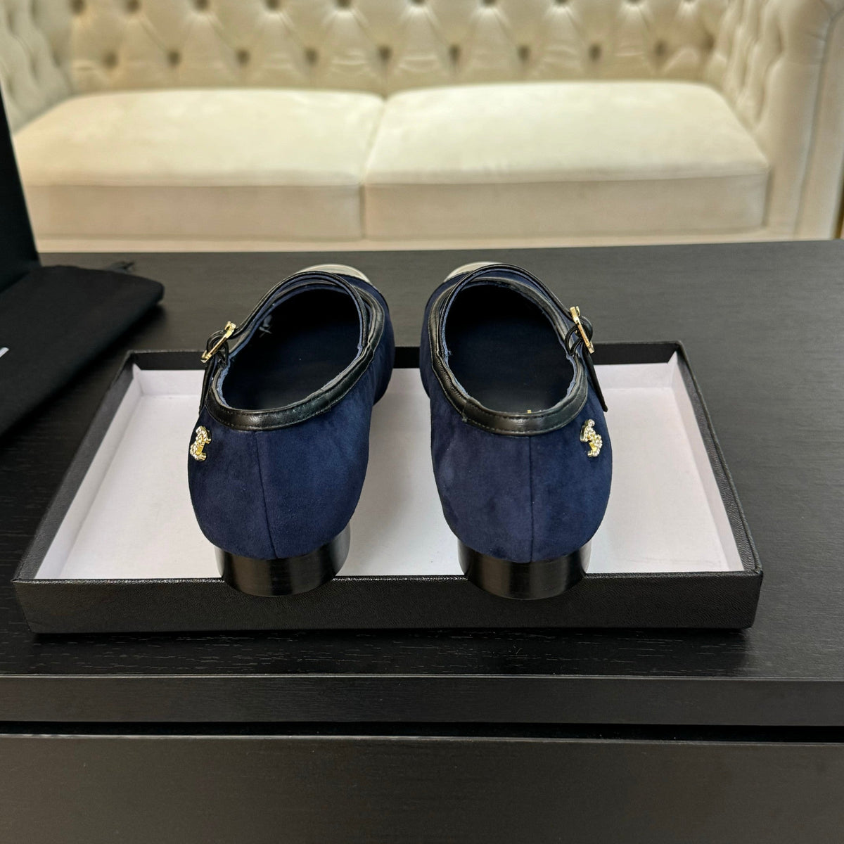 CC Mary Jane Black Dark Blue Suede