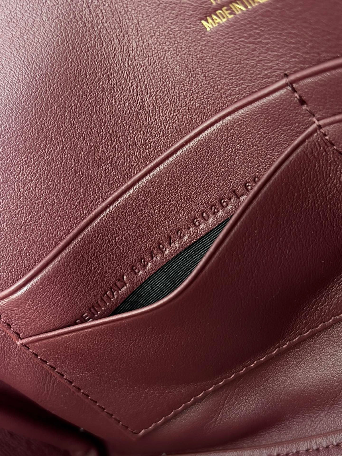 BEL AIR CLUTCH 27 IN BURGUNDY RED NAPPA LAMBSKIN GOLD HARDWARE