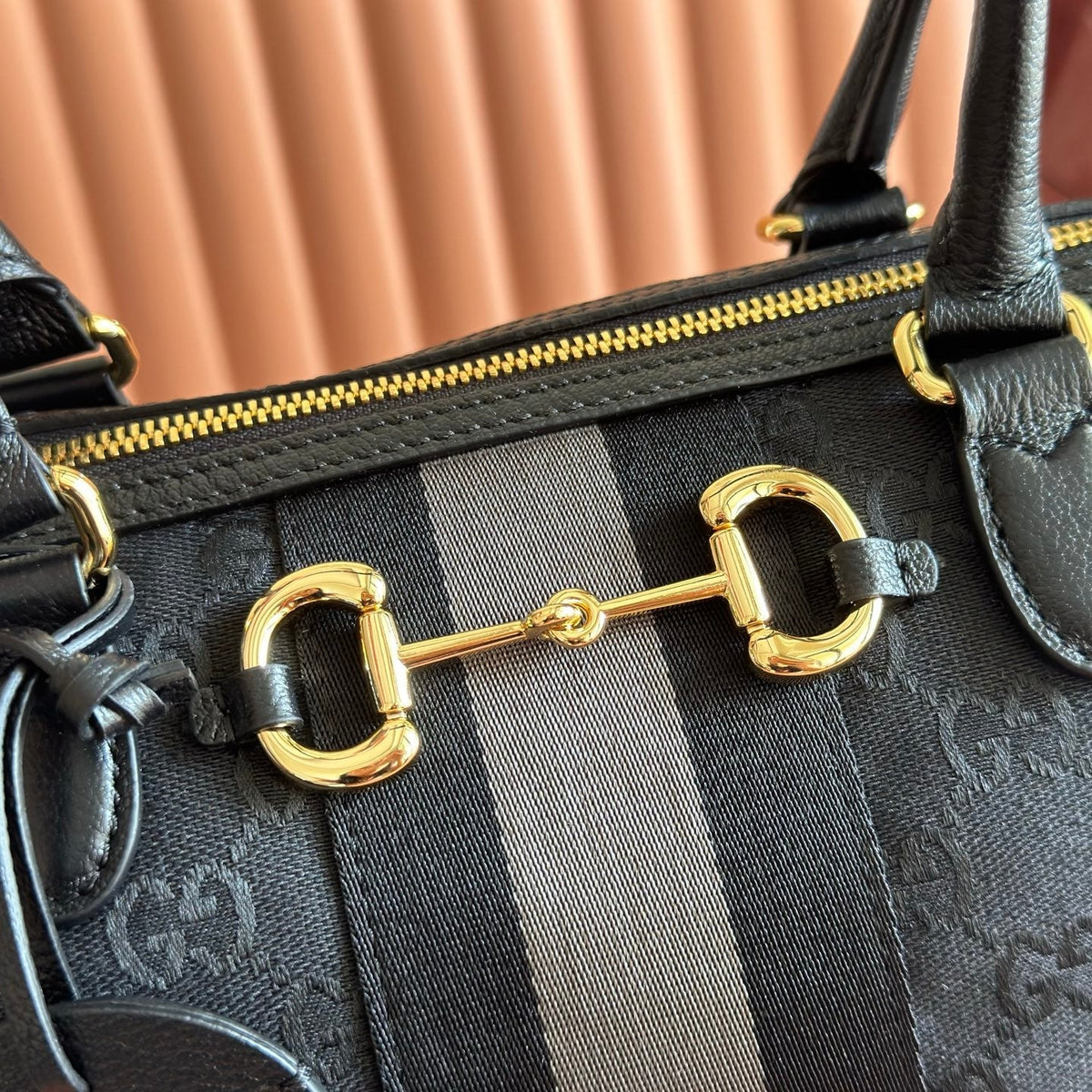 GG 2026 Borsetto Boston Bag Black Canvas Leather