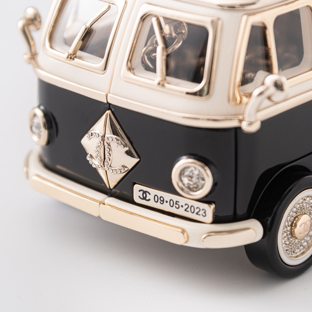 CC Los Angleles Mini Van Minaudiere Black White Acrylic