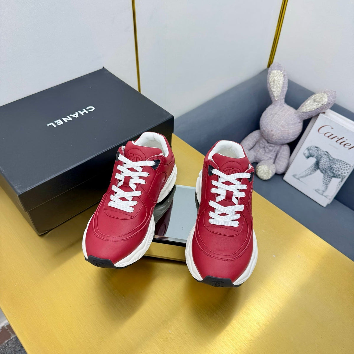 CC 26s Chunky Sneakers Red Calfskin 927324
