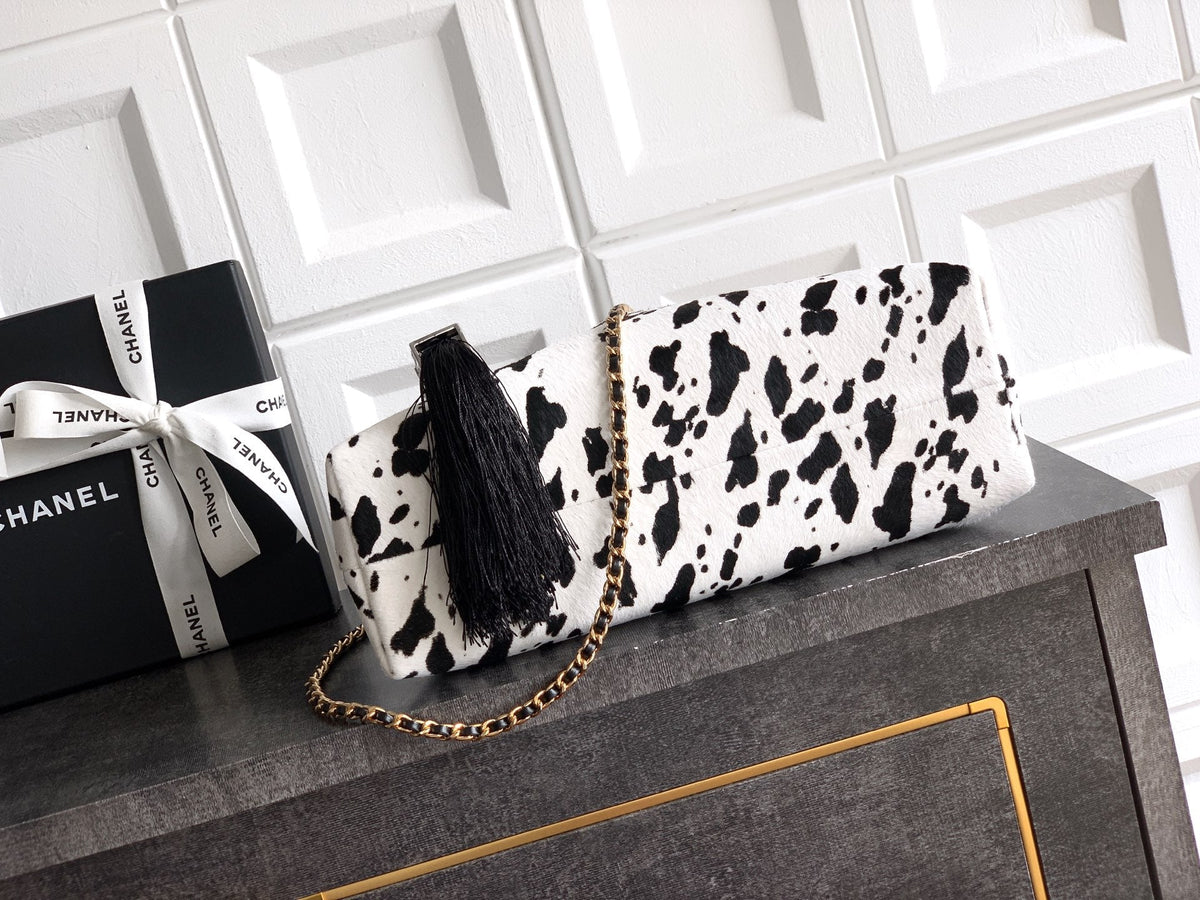 CC Métiers d’ar 26s Shopping Bag Black White Horsehair Calfskin