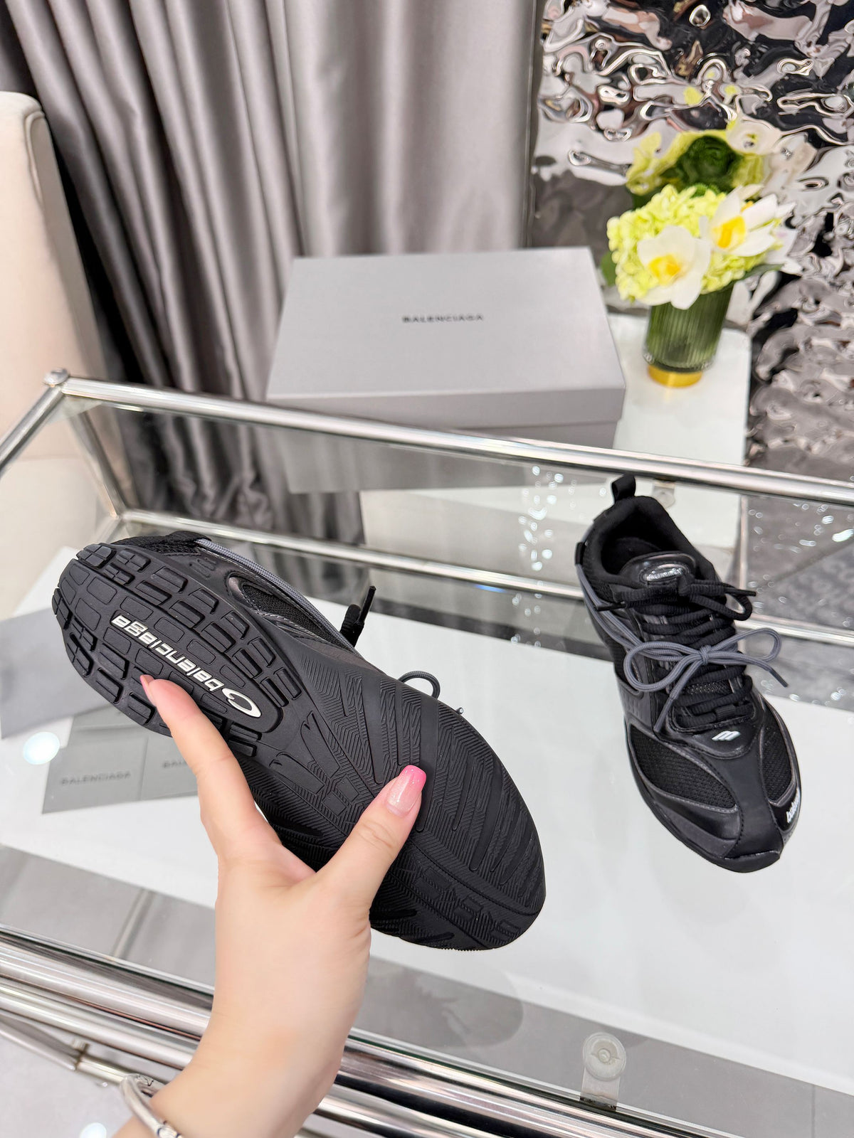 Balenciaga Monday Sneakers Black Mesh TPU 714950