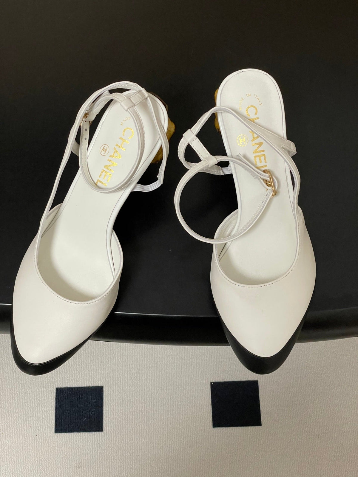 CC 26s Slingback 8.5cm White Leather 834722