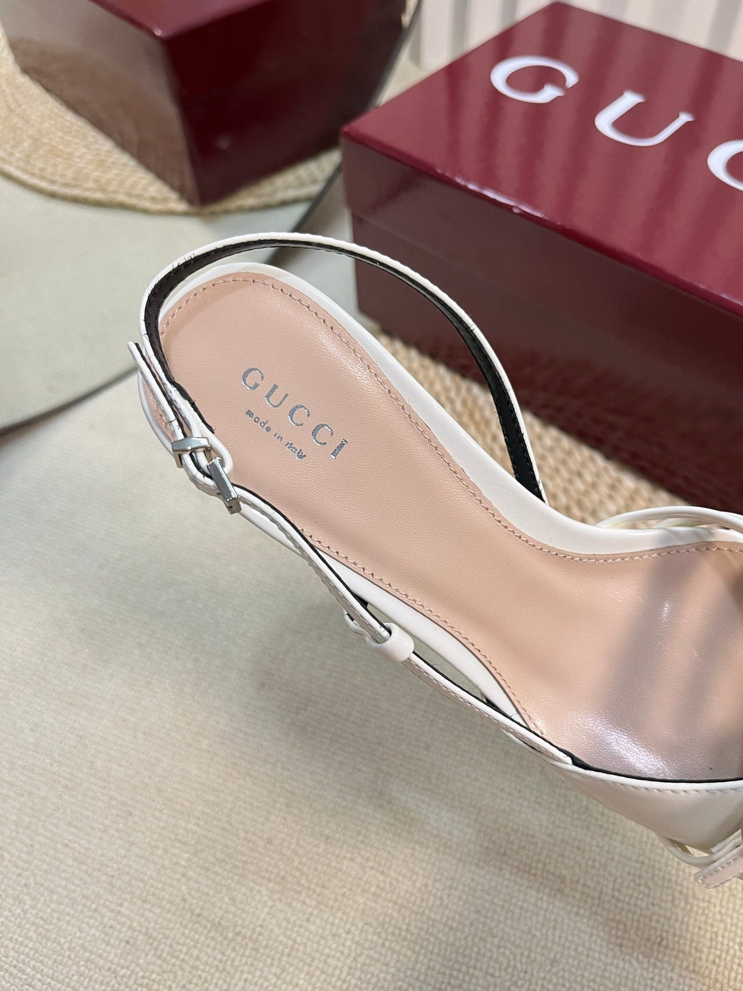 GC Regent Buckles Slingback White Leather 294604