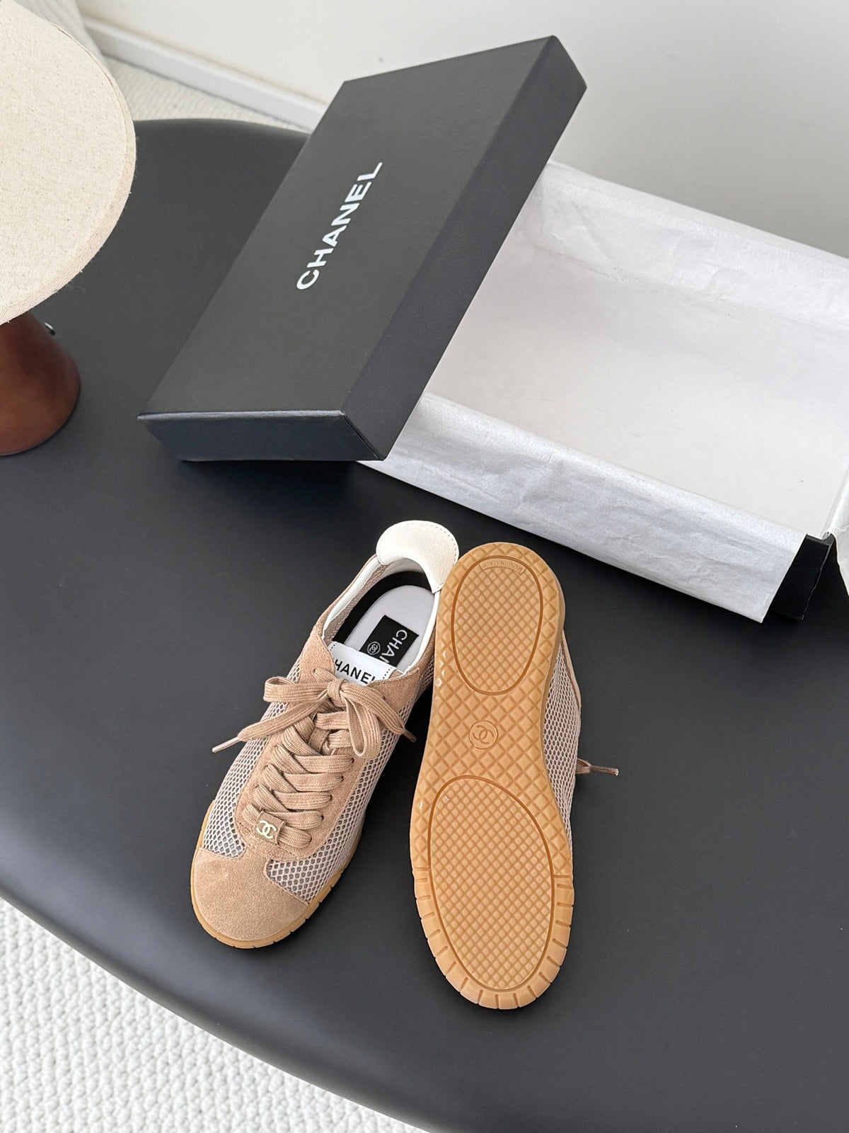 CC 26s Casual Shoes Taupe Mesh Suede 914919