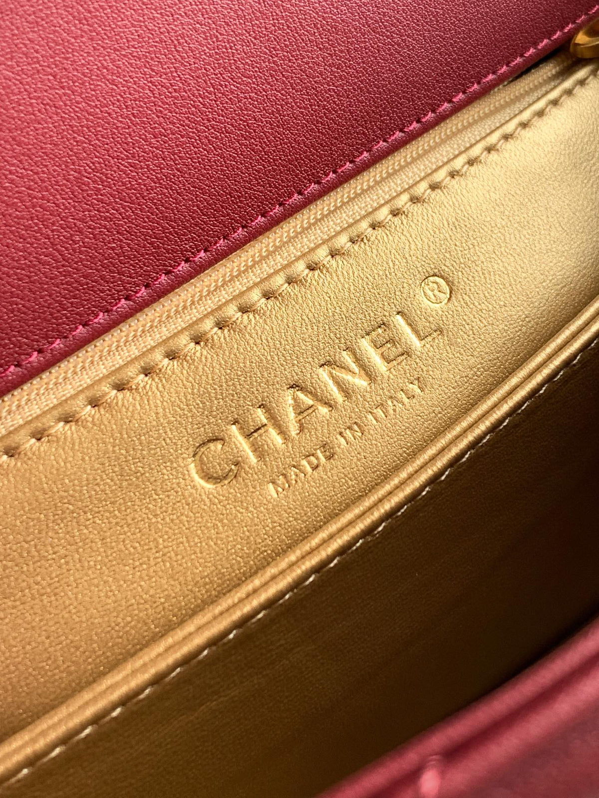 CC Coco Top Handle Bag 23cm Burgundy Quited Leather
