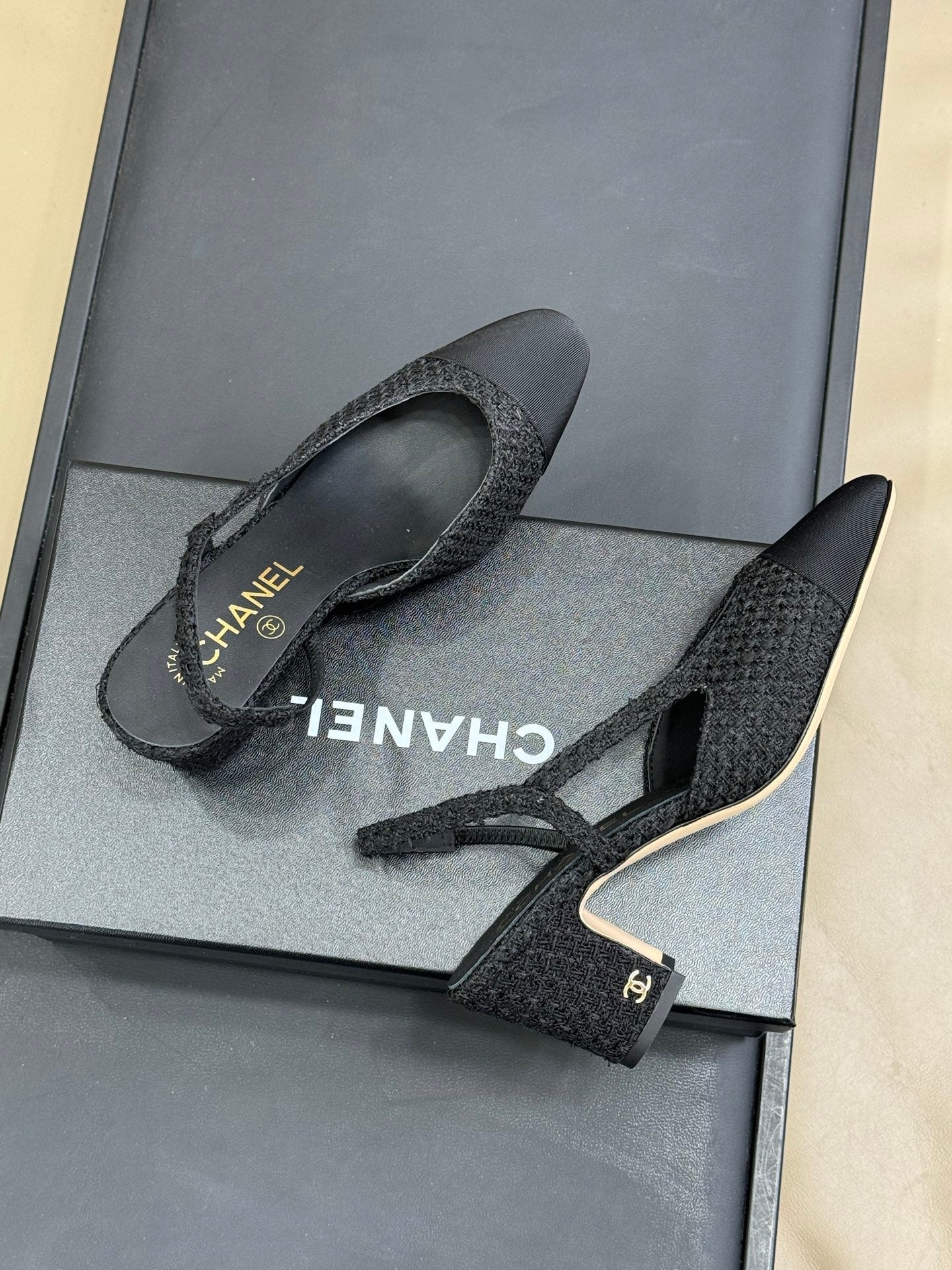 CC Classic Slingback Black Fabric Black Grosgrain 282284