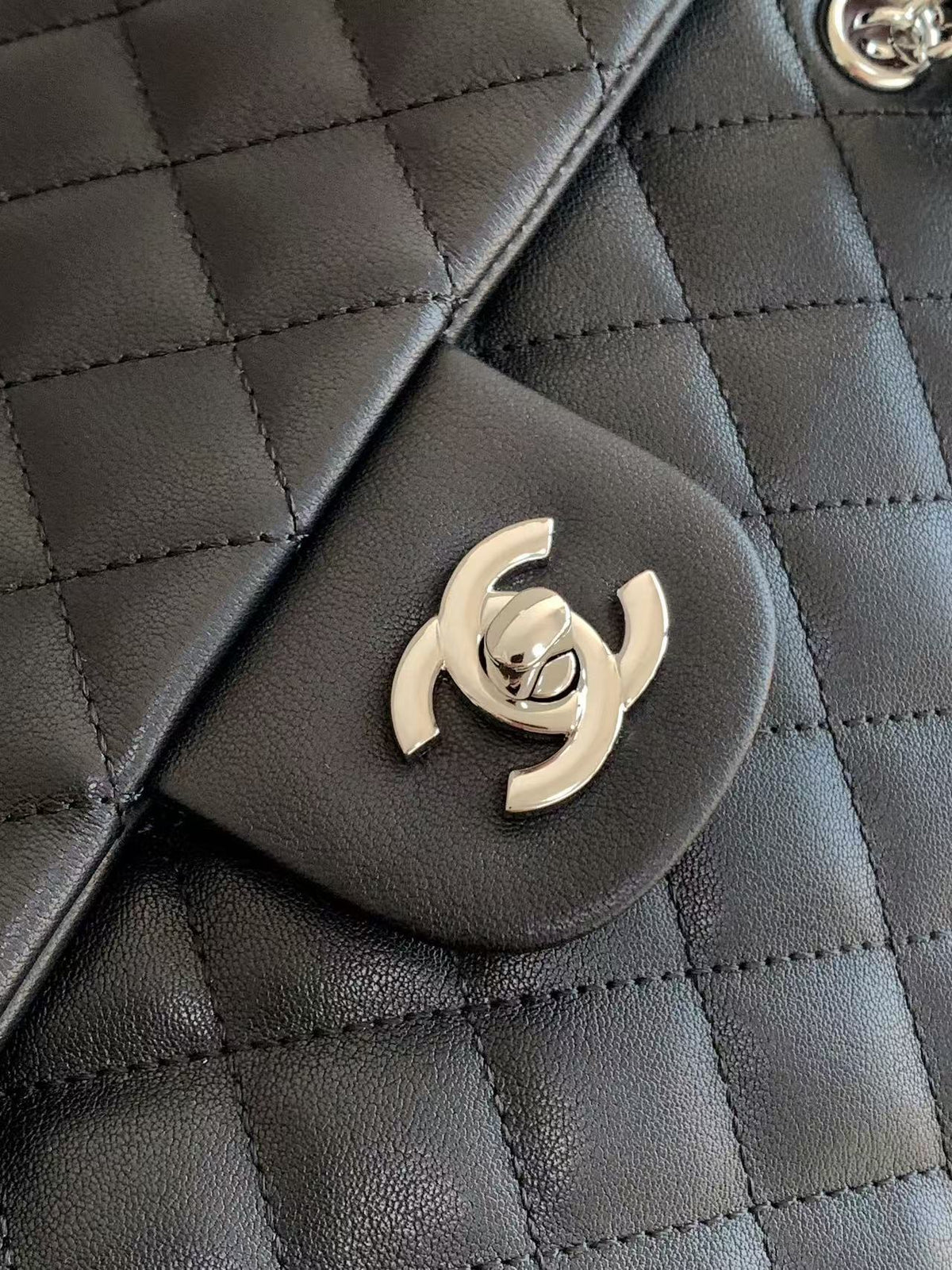 CC 2025 Cambon Bag 33cm Black White Lambskin 308110