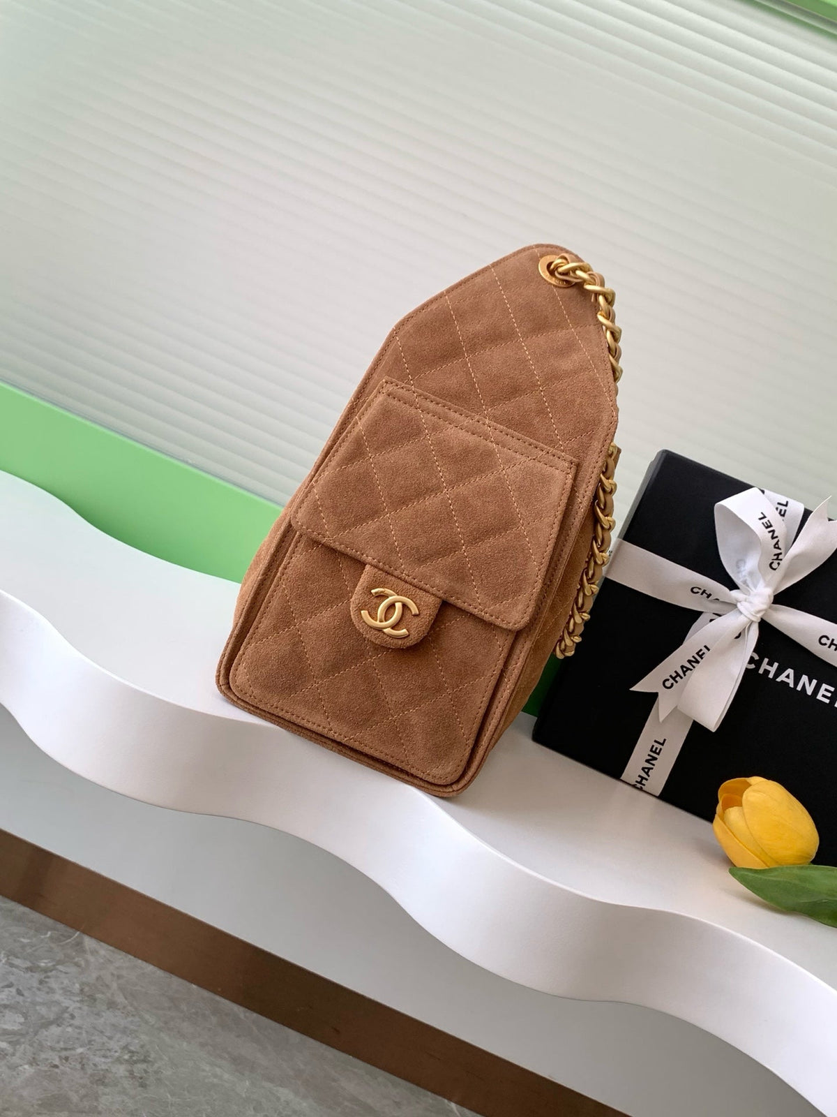 CC 25C Hobo Bag 30cm Brown Suede