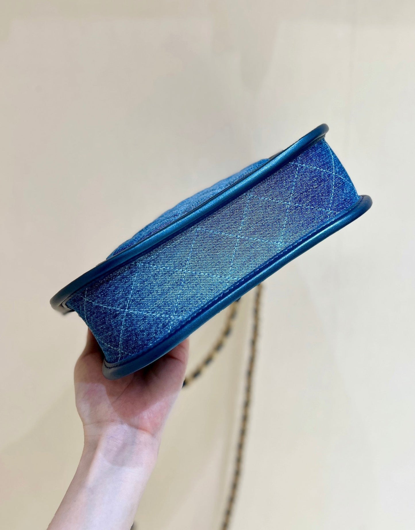CC 24S AS4666 Shoulder Bag 24cm Blue Denim Light GHW