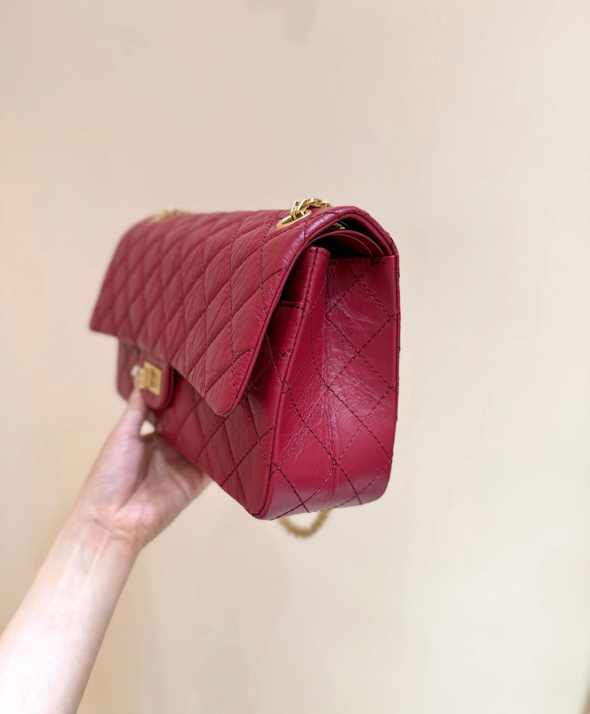 CC 2.55 Reissue 226 Double Flap Bag 28cm Red Leather 289922