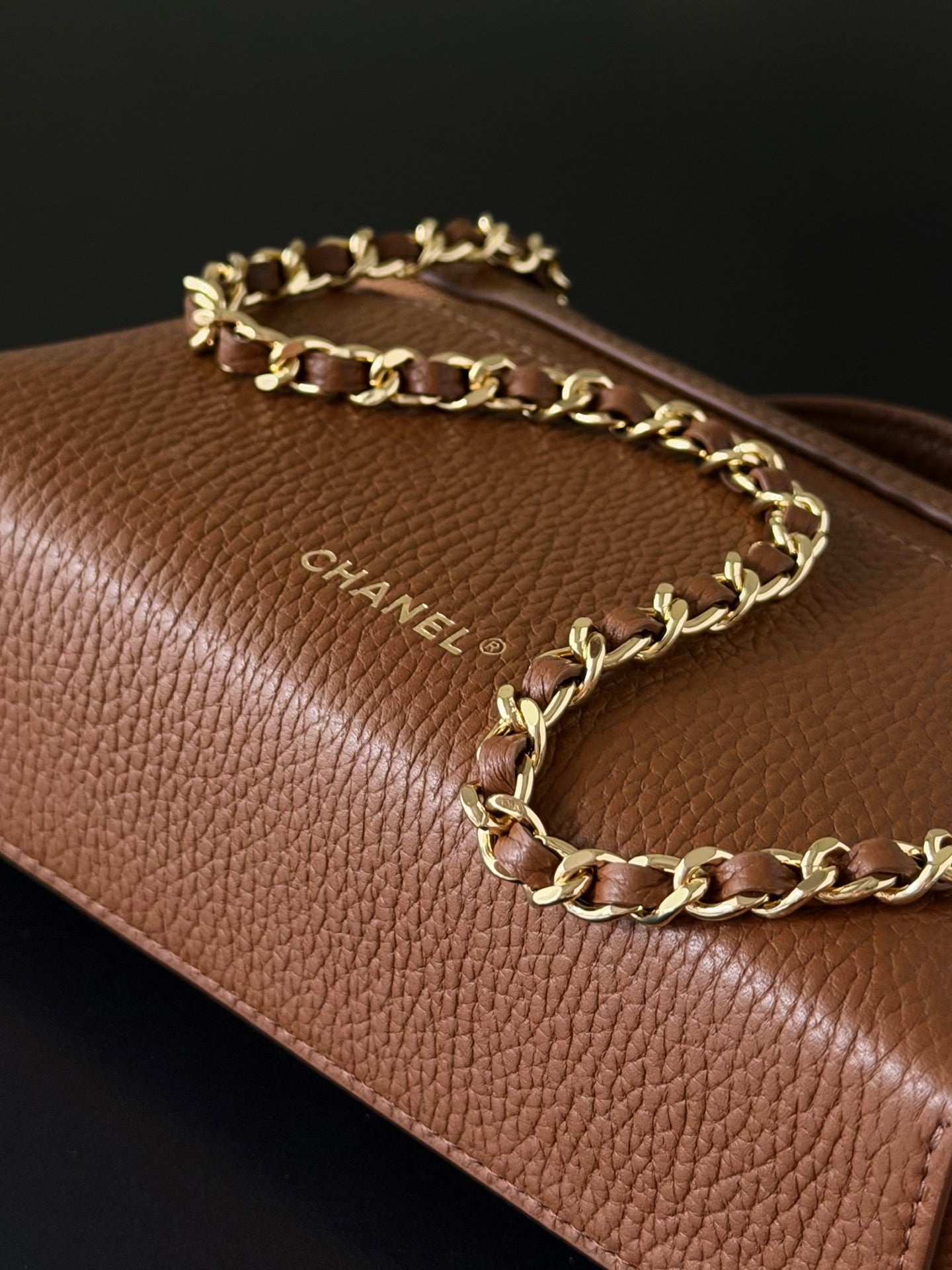 CC 26s Vanity Bag 19.5cm Brown Cowhide