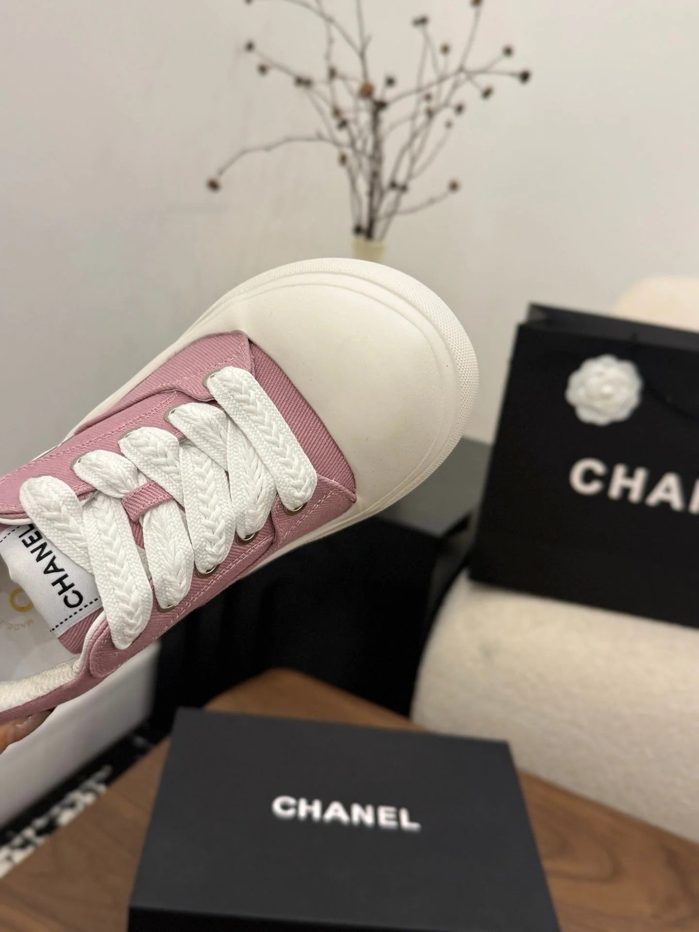CC 26s Casual Sneaker Pink White Canvas Leather 183595