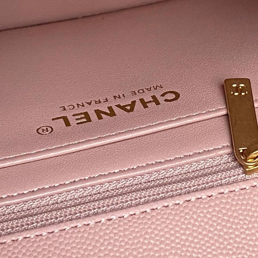 CHANEL 25S FLAP BAG 19 IN PINK CALFSKIN GOLD HARDWARE