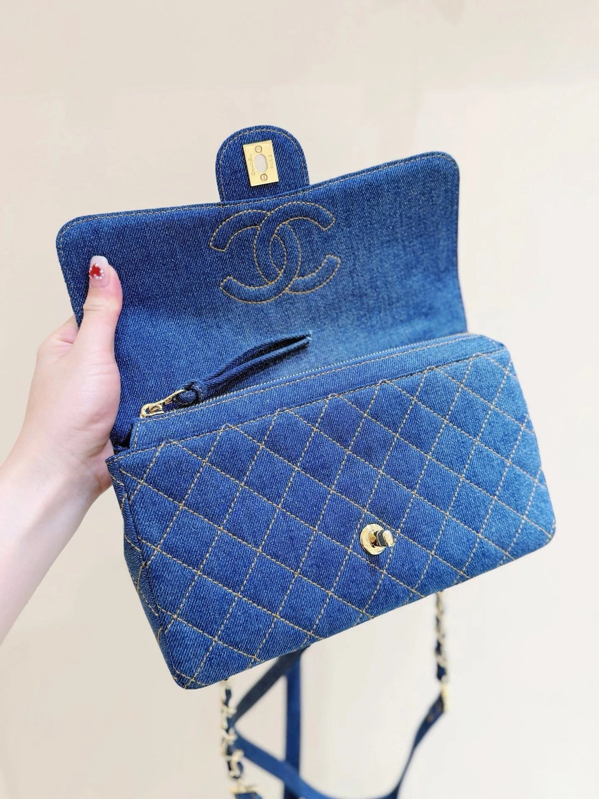 Chanel 2026 Backpack 26cm Blue Denim Leather 289705