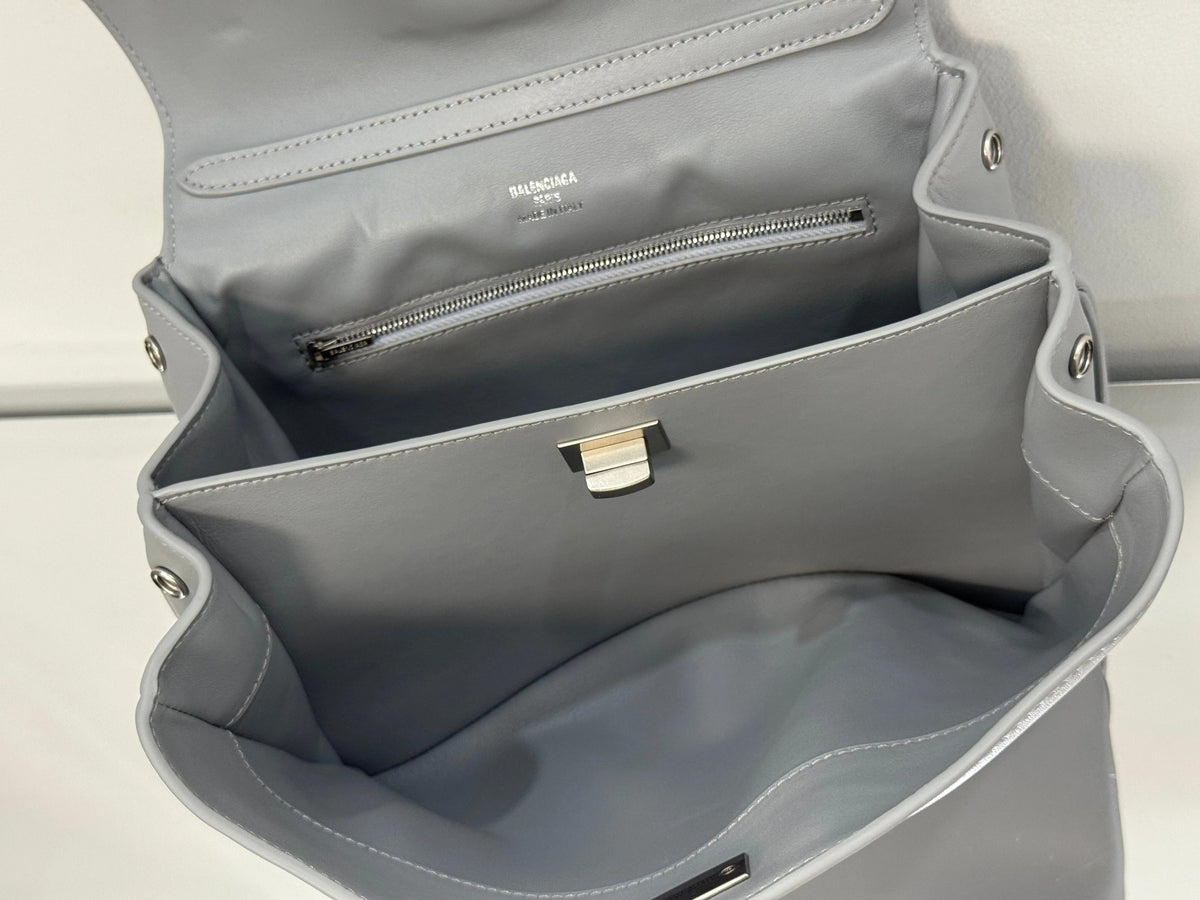 Balenciaga Small Bag 29 Gray Calfskin Sliver Hardware
