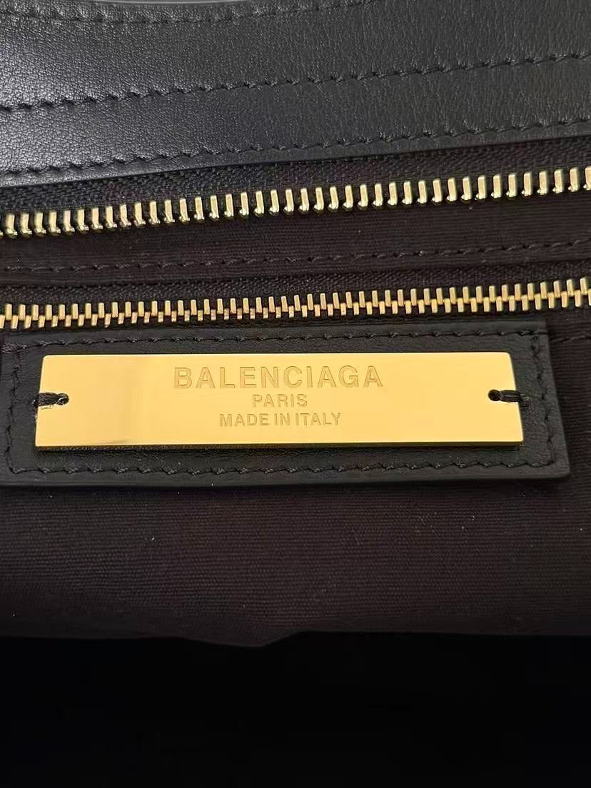 Balenciaga 2026 Le City Bag 37cm Black Suede Leather