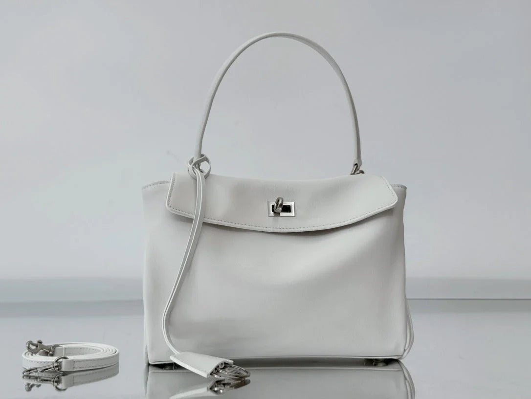 Balenciaga Small Bag 29 White Calfskin Sliver Hardware
