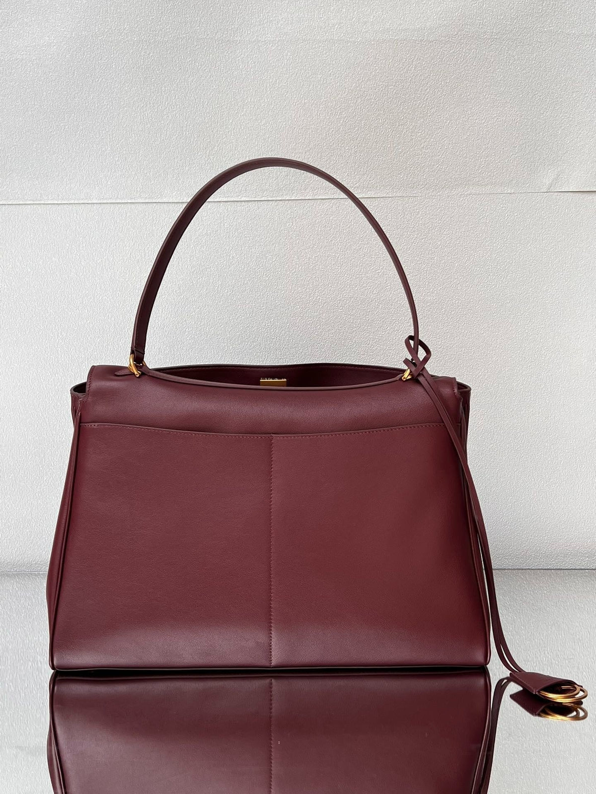 Balenciaga Large Bag 40 Burgyndy Calfskin Gold Hardware