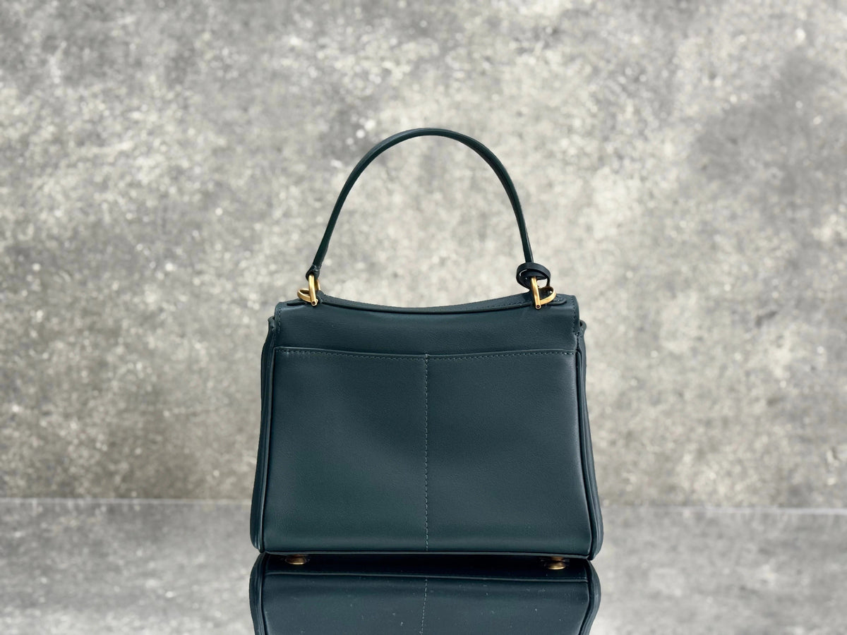 Balenciaga Mini Bag 22 Dark Green Calfskin Gold Hardware