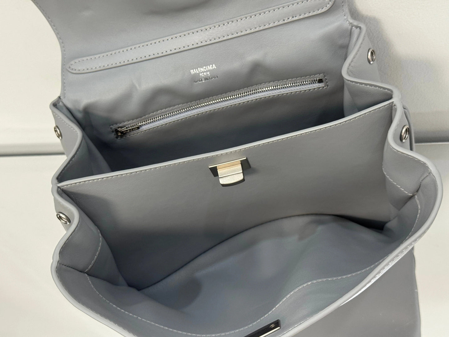 Balenciaga Medium Bag 35 Gray Calfskin Sliver Hardware