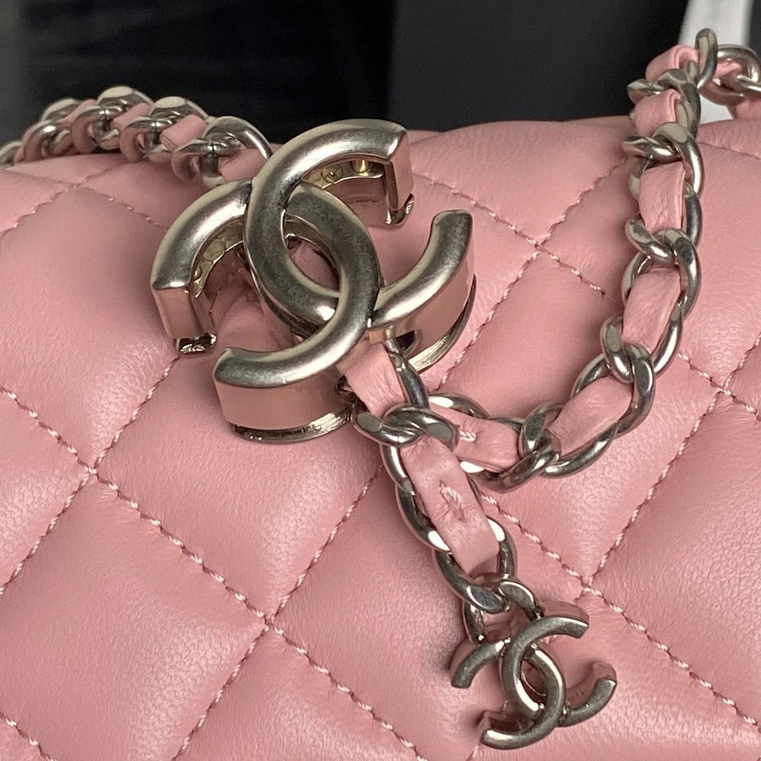 CHANEL 25S FLAP BAG 20 IN PINK BABY CALFSKIN SILVER HARDWARE
