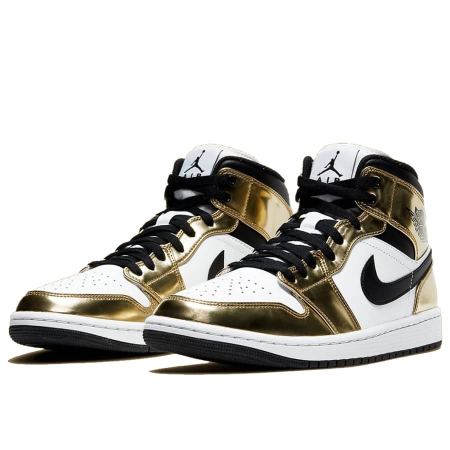 Jordan 1 Mid Metallic Gold Sneakers - Cushioned Stride | Hype Sneaker