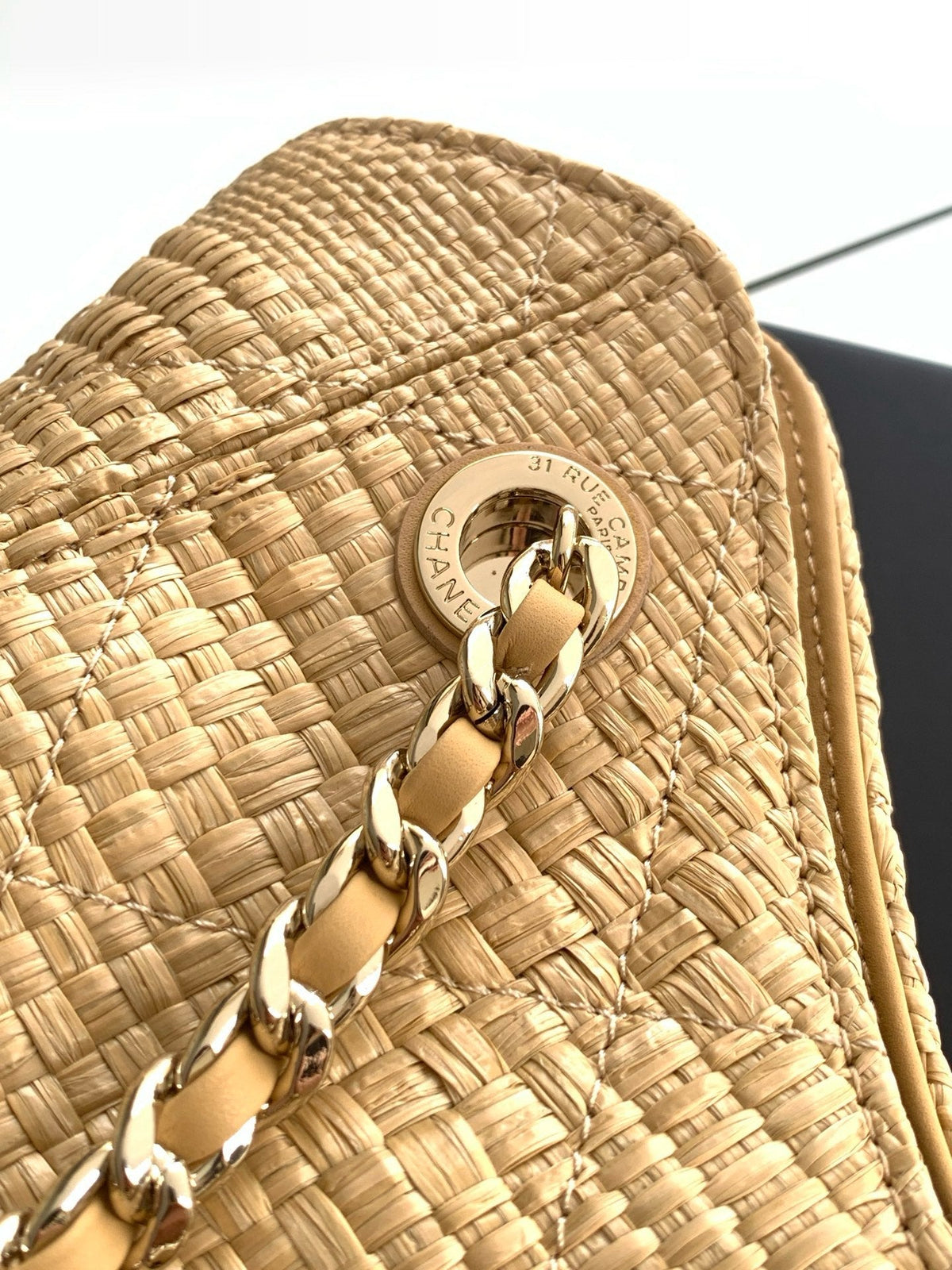 CC 26 Shopping Bag 40cm Beige in Straw Woven 01718