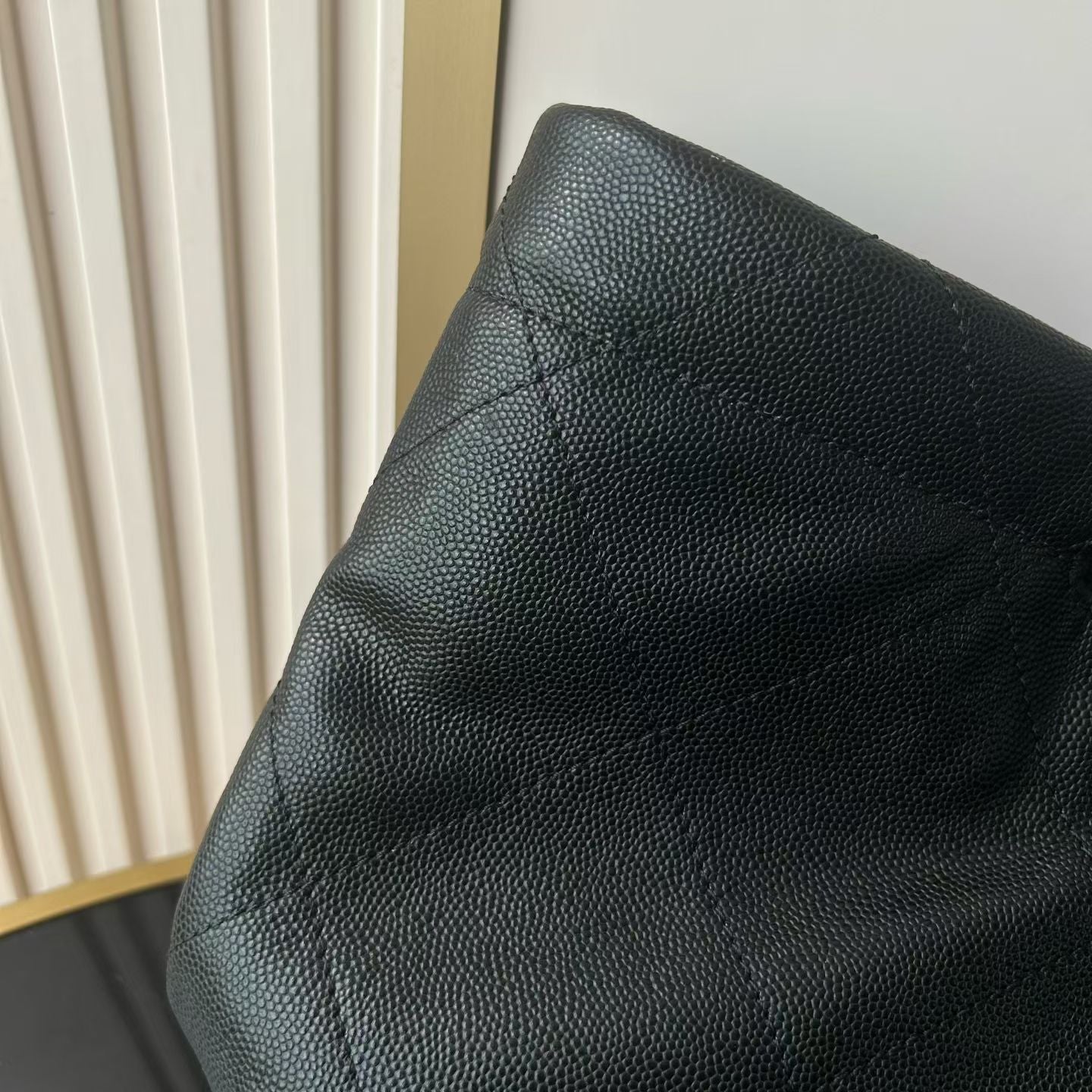 CC 26P Preppy Tote Bag 30cm Black Grained Calfskin