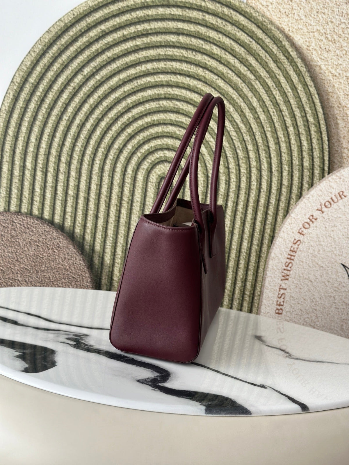 CC Handle Shopping Tote 39cm Burgundy Calfskin