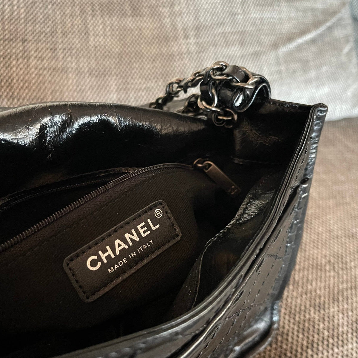 CC Vintage CC Flap Bag 26cm Black Synthetic Leather