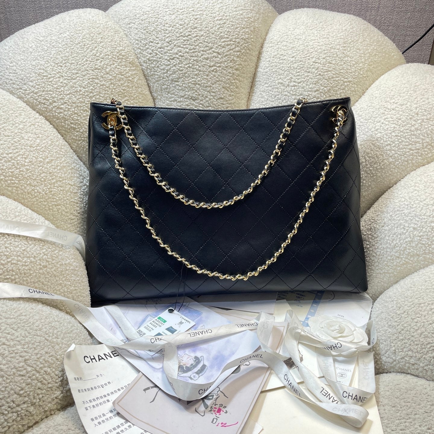 CC 26S Large Tote Bag 40cm Black Calfskin GHW