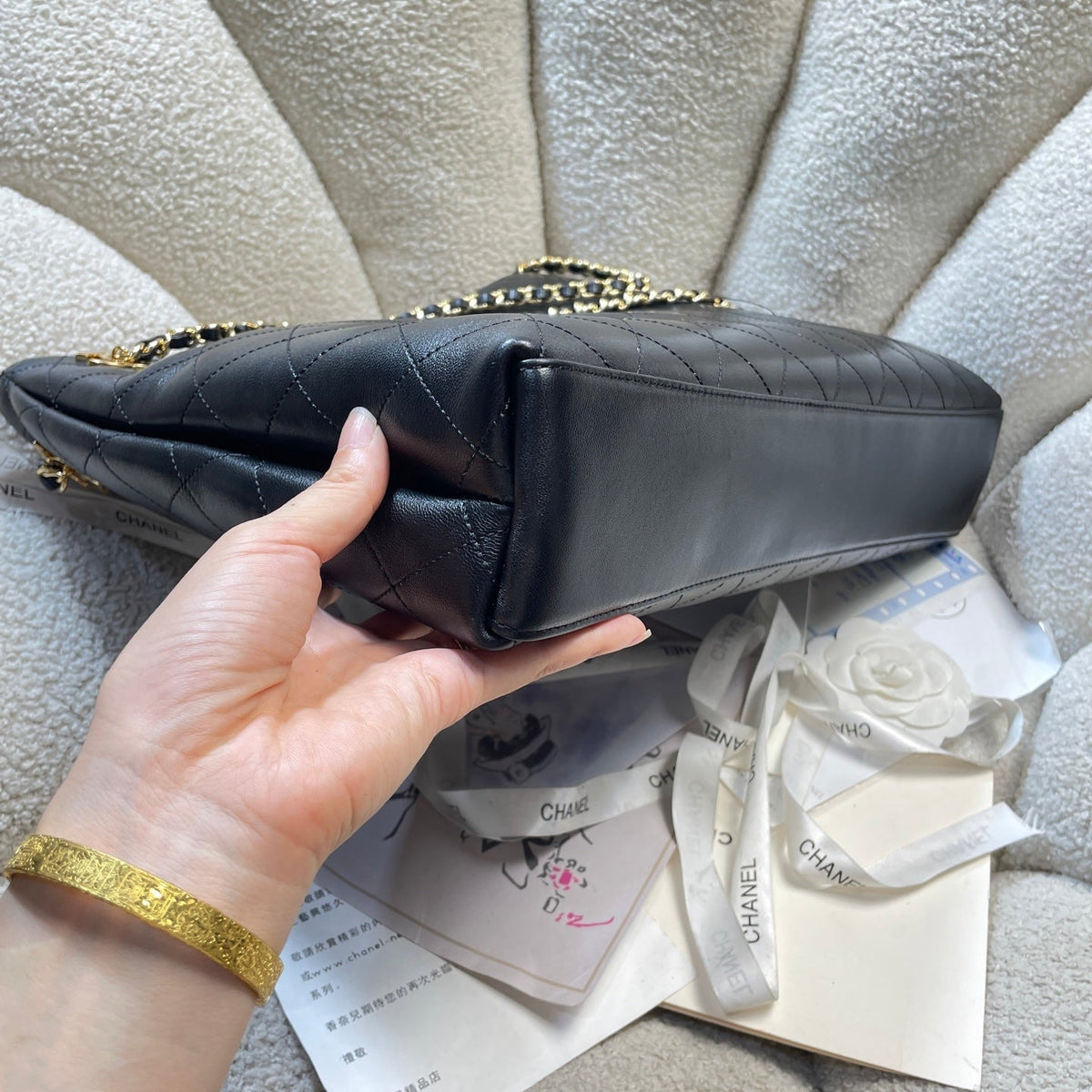 CC 26S Large Tote Bag 40cm Black Calfskin GHW