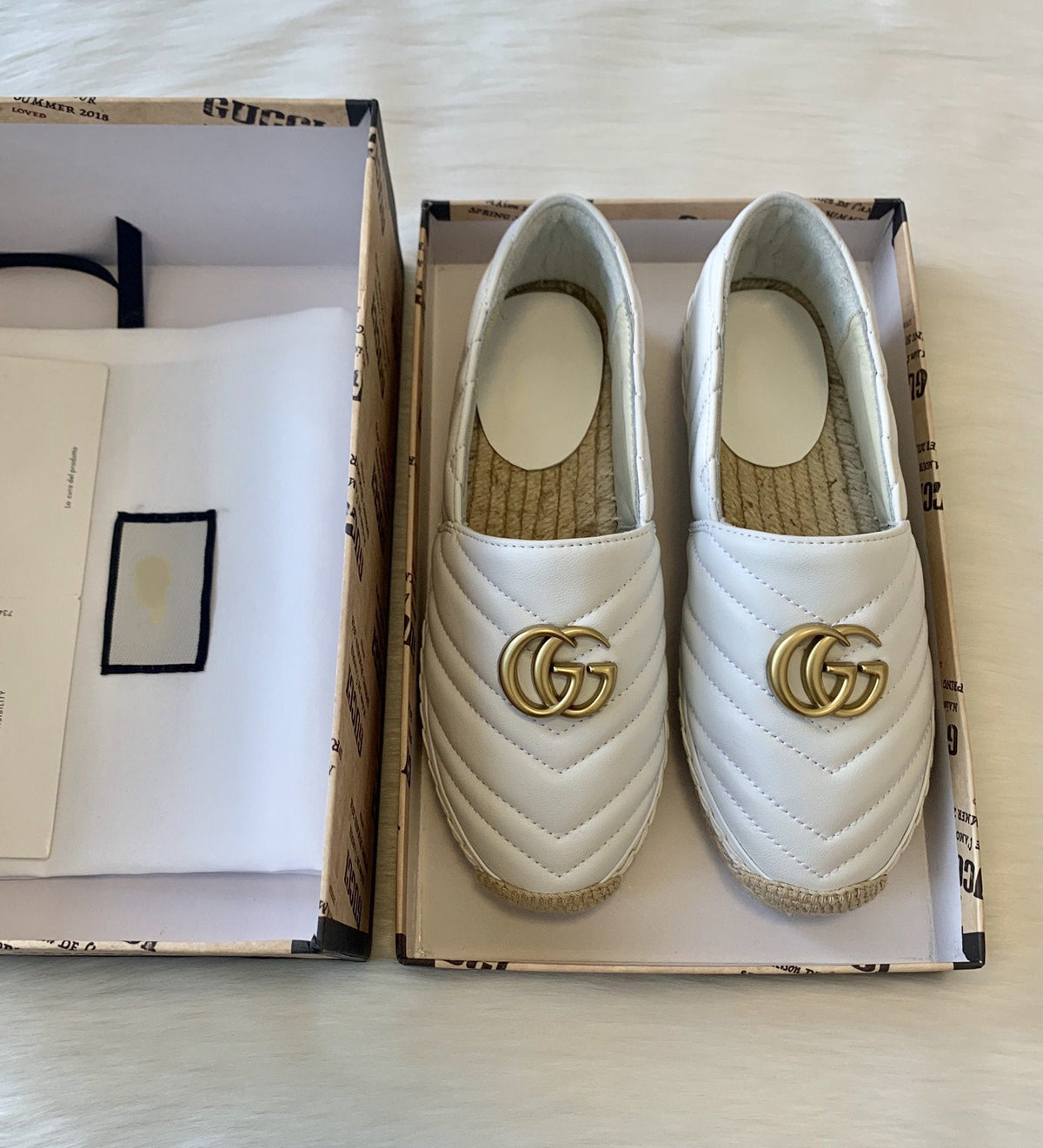 gg espadrilles white calfskin